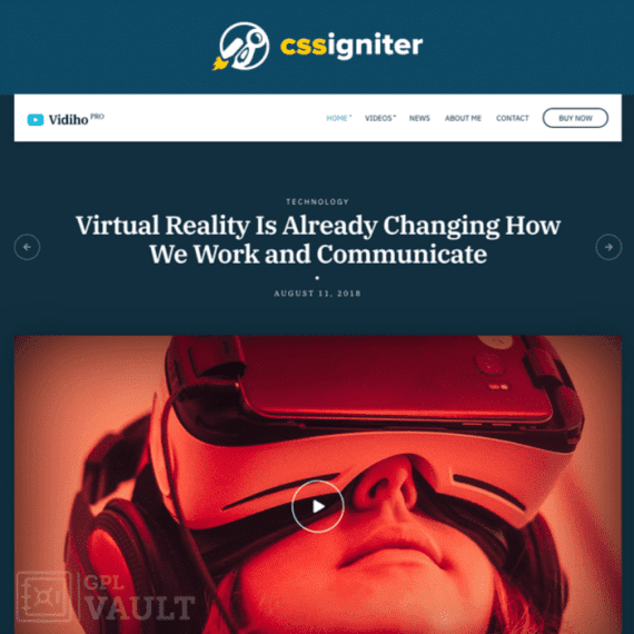 CSS Igniter Vidiho Pro Theme 1.4.3 视频主题下载