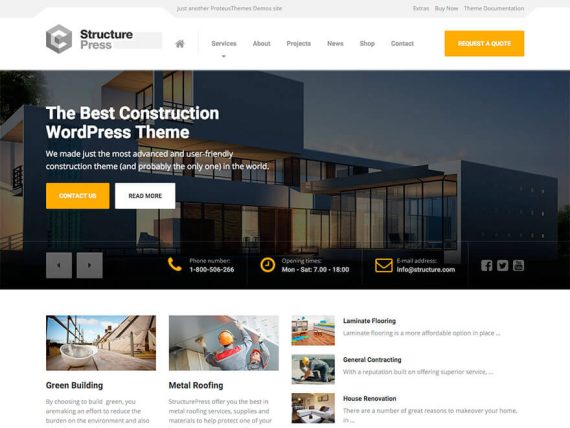 ProteusThemes – StructurePress 1.11.1 建筑工程园林设计主题下载