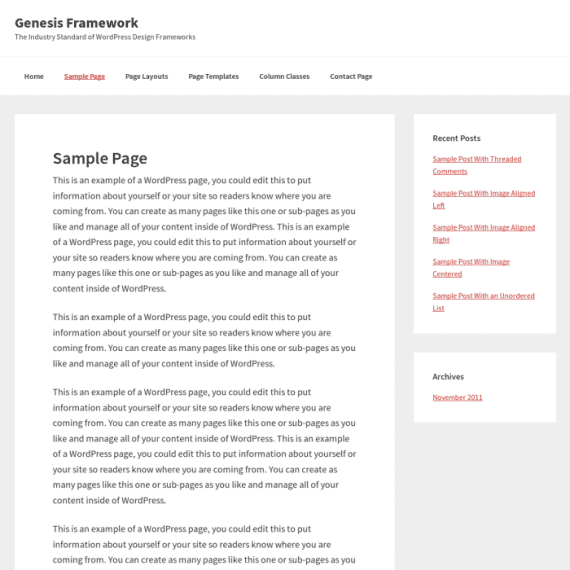 StudioPress Genesis Sample WordPress Theme 3.4.3 主题下载