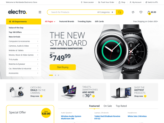 Electro v3.7.3 – WooCommerce 3C电子商城WordPress主题免费下载