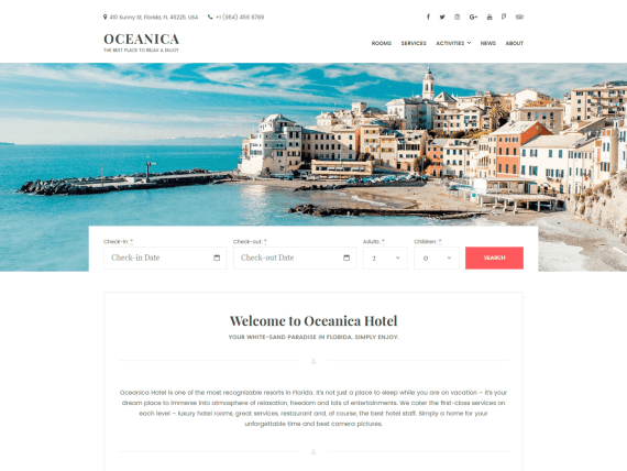 Oceanica v2.2.3 MOTOPRESS – WordPress酒店主题下载