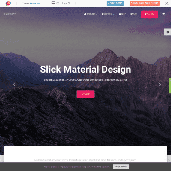 ThemeIsle Hestia Pro WordPress Theme v3.3.6 锐利的初创公司材料设计主题下载