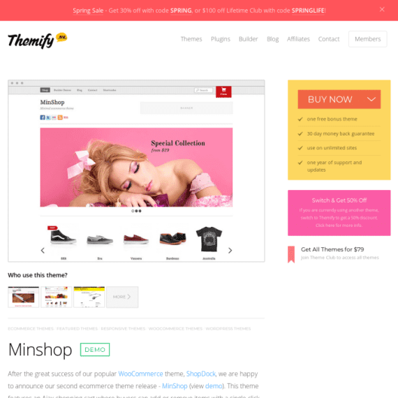 Themify Minshop WooCommerce Theme 5.6.6 wordpress主题下载