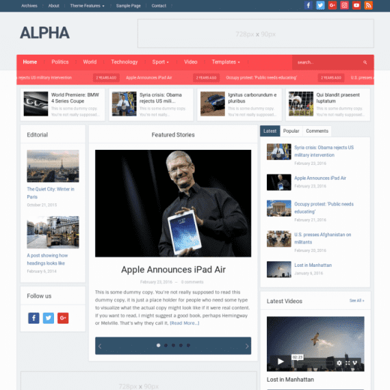 WPZoom Alpha WordPress Theme 2.1.9