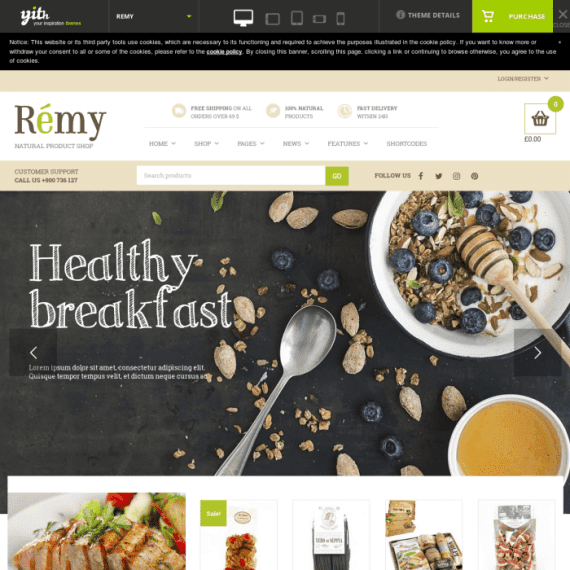 YITH Remy WordPress Theme 1.2.3 主题下载