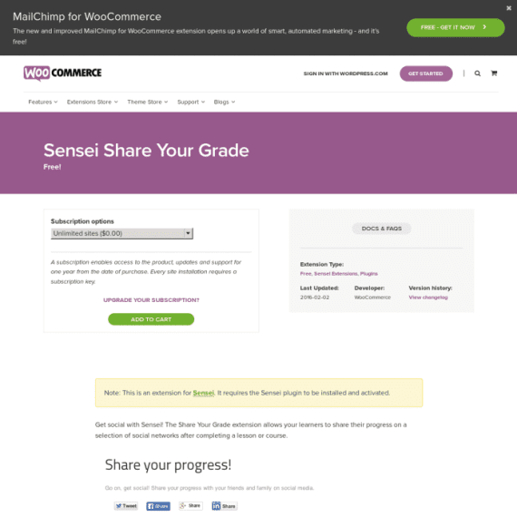 Sensei Share Your Grade 2.0.2