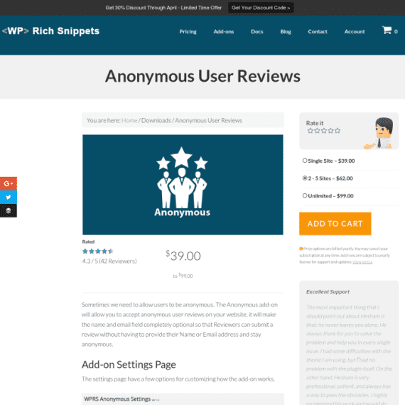 WP Rich Snippets Anonymous User Reviews Addon 1.2