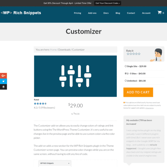 WP Rich Snippets Customizer Addon 1.5
