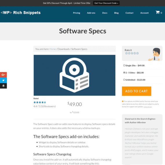 WP Rich Snippets Software Specs Addon 1.1