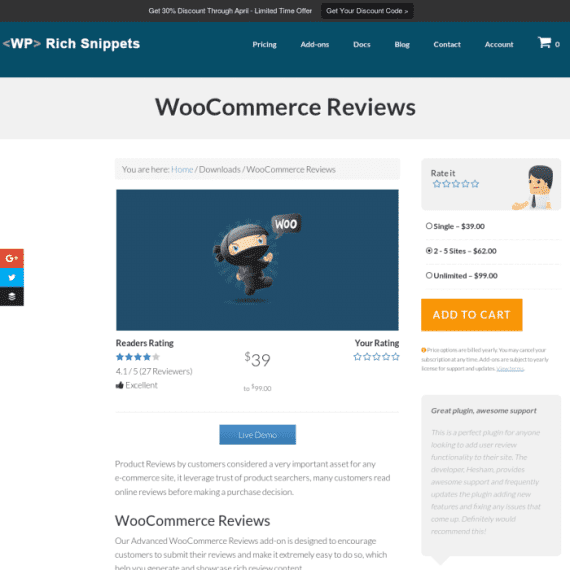 WP Rich Snippets WooCommerce Reviews Addon 1.2