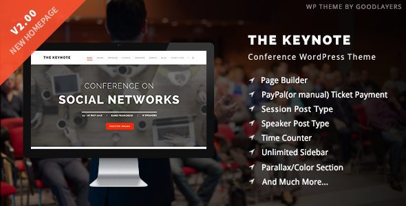 The Keynote v2.4.4 – 会议/活动/会议WordPress主题免费下载