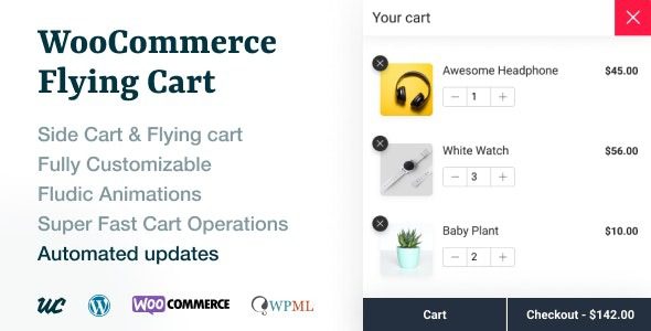 WooCommerce Flying Cart v.1.6.2 购物车弹窗浏览插件下载