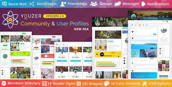 Youzify (以前叫Youzer) v3.6.1 免费下载 – BuddyPress 社区个人中心配置文件插件