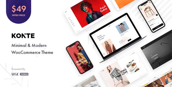 Konte v2.5.2 – 轻便简约现代风Woocommerce WordPress主题破解版下载