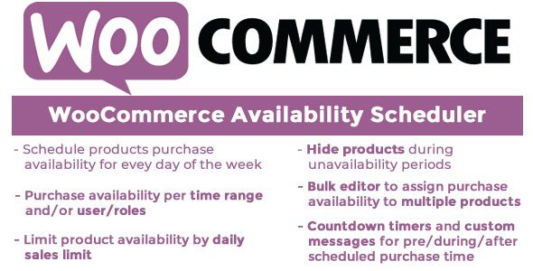 WooCommerce Availability Scheduler v.12.6 控制产品可售时间等产品管理插件下载