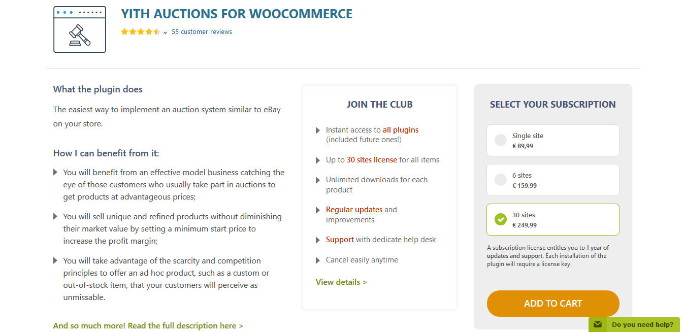 YITH WooCommerce Auctions Premium v4.25.0 拍卖插件下载