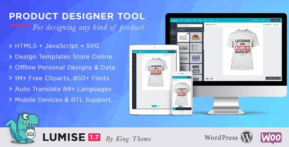 Lumise v2.1.2 – Product Designer Tool 定制产品在线设计插件下载