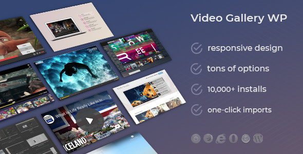 DSZ Video Gallery WordPress Plugin/w YouTube, Vimeo, Facebook pages v12.37 视频展示插件下载