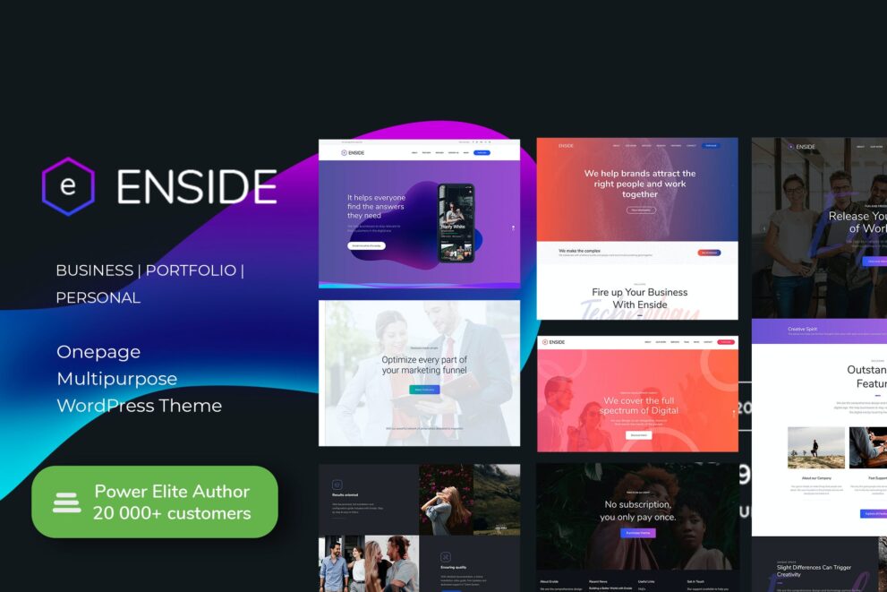 Enside v1.4.6 – 多用途单页登陆页面 WordPress 主题下载