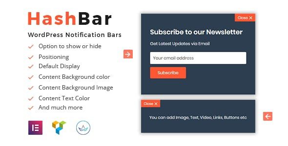 HashBar Pro v.1.3.4 WordPress 通知栏插件下载