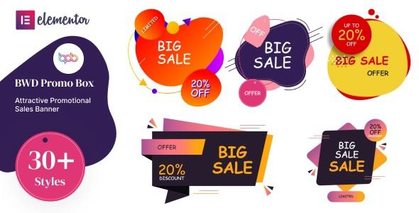 BWD promo box elementor addons v1.1 促销信息展示插件下载