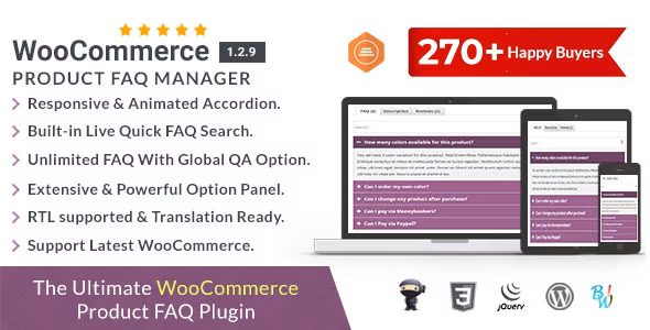 WooCommerce Product FAQ Manager v1.3.1 产品常见问题插件下载