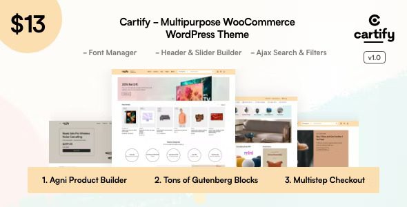 Cartify v.1.4 WooCommerce 古腾堡 WordPress 主题下载