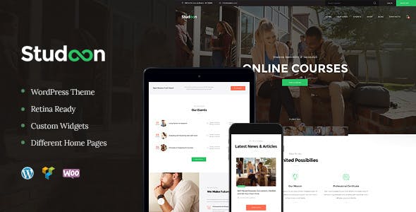 Studeon v1.1.7 教育中心和在线培训课程 WordPress 主题下载