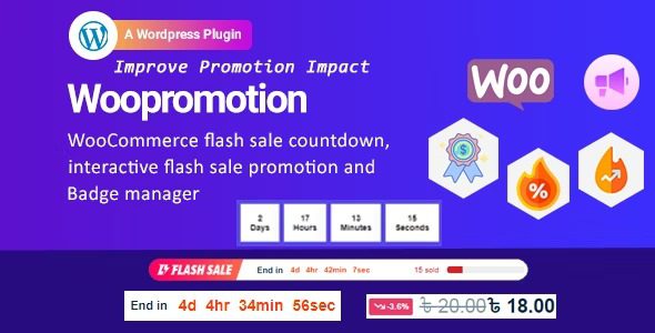 Woopromotion v1.0.7 WooCommerce 产品促销销售倒计时和徽章管理器插件下载
