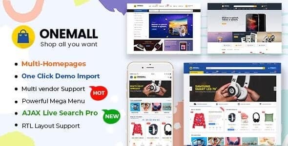 OneMall v.1.9.2 – 电子商务市场 WooCommerce WordPress 主题下载（包括移动布局）