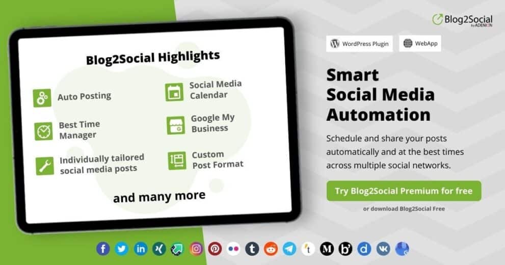 Blog2Social Pro v6.9.11 社媒平台自动发布营销插件下载