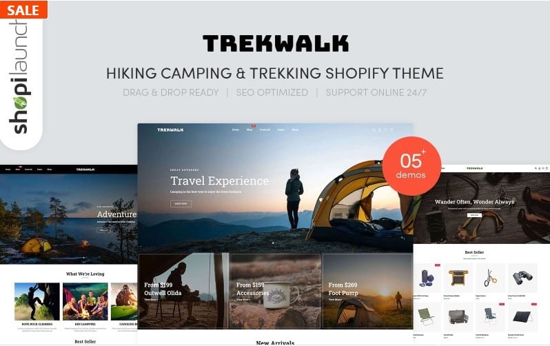 Trekwalk – 远足野营和远足 Shopify 主题模板下载
