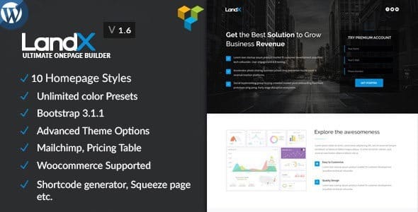 LandX v3.1.0 多用途登陆 WordPress 主题下载