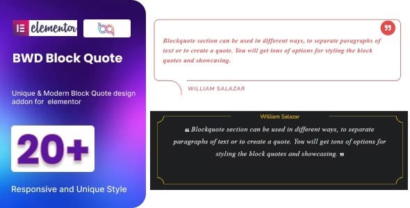 BWD Block Quote for elementor v1.0 报价插件下载