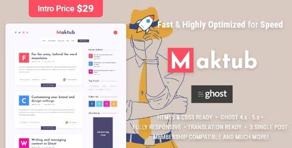 Maktub v.2.0.6 WordPress的最小和轻量级博客主题下载