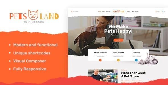 Pets Land v.1.2.5 家畜商店和兽医 WP 主题主题下载