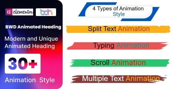 BWD Animated Heading for elementor v1.0 动画标题插件下载