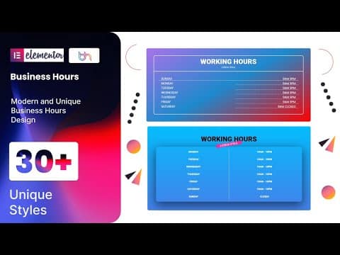 BWD Business Hours addon for elementor v1.0 插件下载