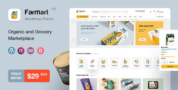 Farmart v1.3.8 – 有机&杂货市场WordPress主题下载