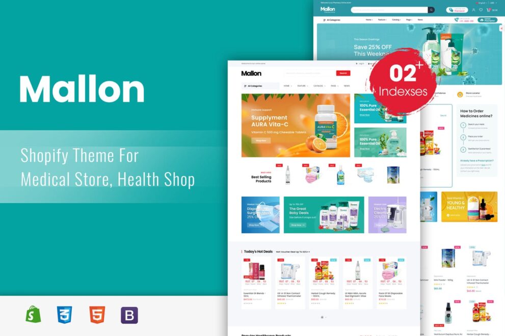 Mallon v1.0.1 – 医疗店，健康店电子商务Shopify主题下载