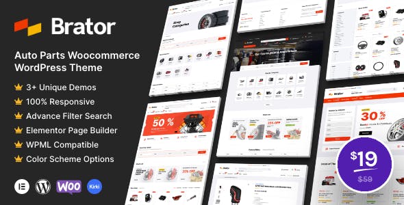 Brator v2.9 汽车配件WooCommerce WordPress主题下载