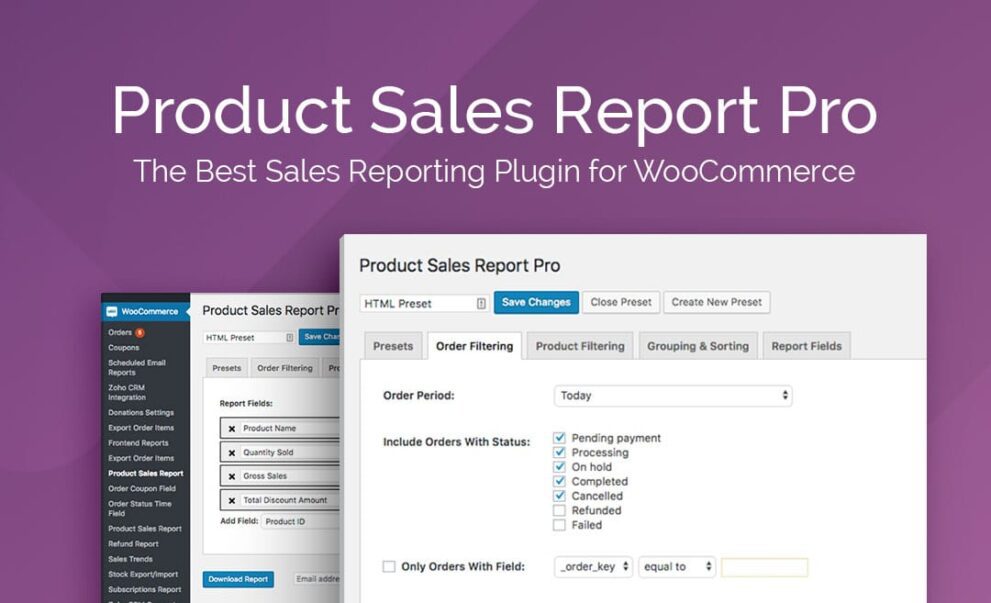 Product Sales Report Pro for WooCommerce Pro v2.2.53 销售报告插件下载