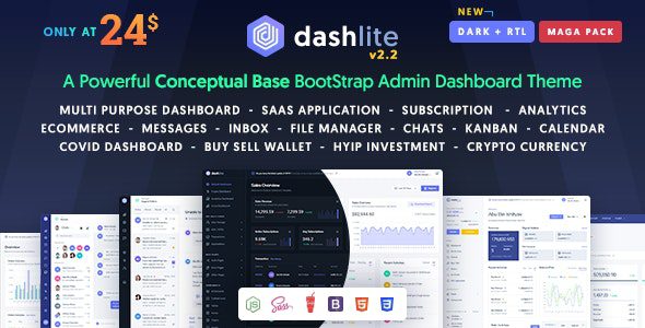DashLite v3.4.0 引导响应式管理仪表板模板下载