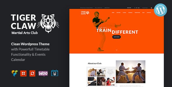Tiger Claw v.1.1.8 武术学校和健身中心 WordPress 主题下载