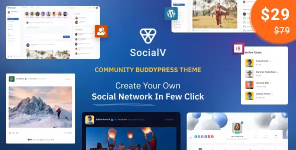 SocialV v2.1.4 – 社交网络和社区 BuddyPress 主题下载
