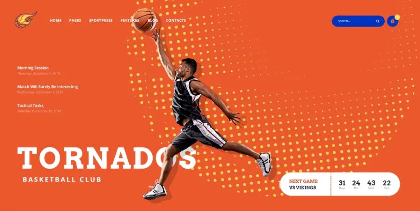Tornados v2.3 篮球 NBA 球队 WordPress 主题下载