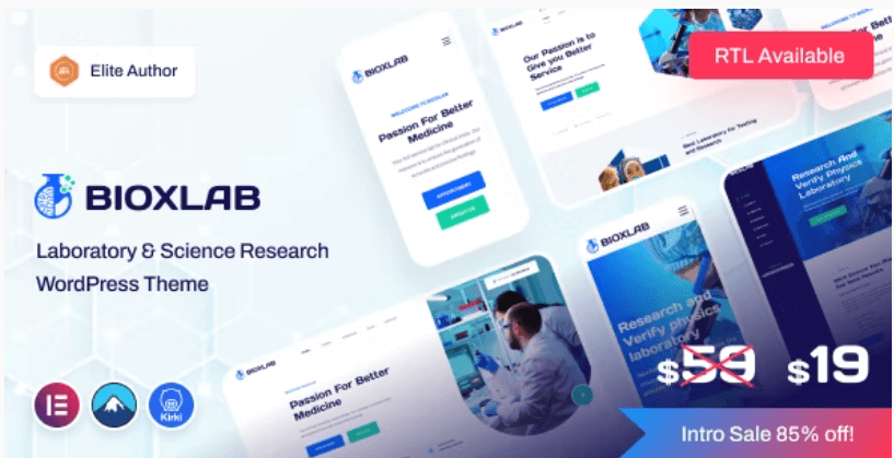 Bioxlab v1.1.9 实验室与科学研究 WordPress 主题下载