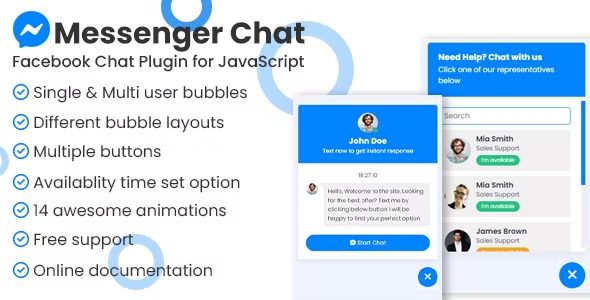 Messenger Chat Support v1.2.22 网站在线沟通支持插件下载