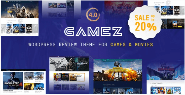 Gamez v4.3.4 – 游戏、电影和音乐的最佳 WordPress 评论主题下载