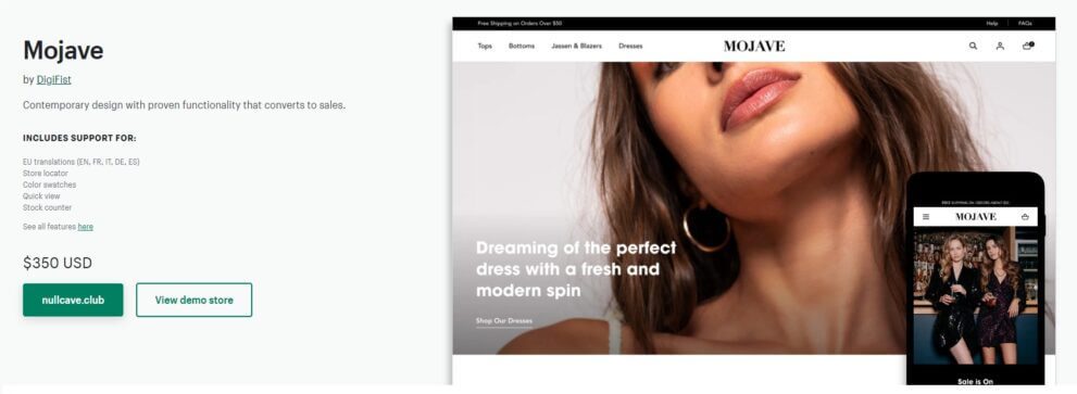 Shopify Mojave v2.0.3 – 电子商务网站shopify模板主题下载